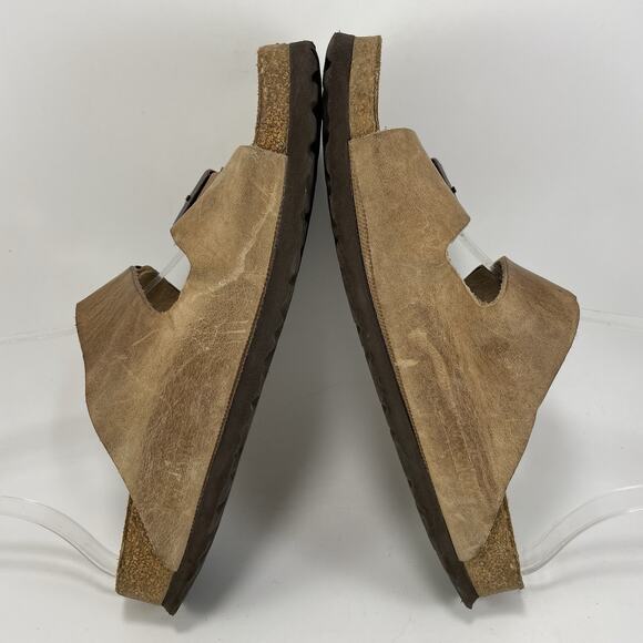 Birkenstock Arizona Slide Sandals Womens Size 39 US 8-8.5 Brown Oiled Leather - Picture 6 of 10